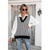 image:imageZeagoo Sweater Vest Women Sleeveless V Neck Oversized Pullover Knitted Tops 2026 Fall OutfitsHoundstooth Black and White
