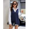 image:imageZeagoo Sweater Vest Women Sleeveless V Neck Oversized Pullover Knitted Tops 2026 Fall OutfitsNavy Blue