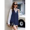 image:imageZeagoo Sweater Vest Women Sleeveless V Neck Oversized Pullover Knitted Tops 2026 Fall OutfitsNavy Blue