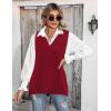 image:imageZeagoo Sweater Vest Women Sleeveless V Neck Oversized Pullover Knitted Tops 2026 Fall OutfitsWine Red
