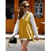 image:imageZeagoo Sweater Vest Women Sleeveless V Neck Oversized Pullover Knitted Tops 2026 Fall OutfitsYellow