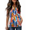 image:imageZeagoo Tank Top for Women Trendy Going Out Tops Sleeveless Shirts Ruched Business Casual Basic Tunic TopsColorful Colorblock