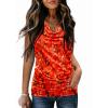 image:imageZeagoo Tank Top for Women Trendy Going Out Tops Sleeveless Shirts Ruched Business Casual Basic Tunic TopsOrange Painting