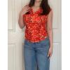 image:imageZeagoo Tank Top for Women Trendy Going Out Tops Sleeveless Shirts Ruched Business Casual Basic Tunic TopsOrange Painting