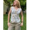 image:imageZeagoo Tank Top for Women Trendy Going Out Tops Sleeveless Shirts Ruched Business Casual Basic Tunic TopsWhite Floral
