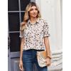 image:imageZeagoo Women Button Down Shirts Puff Short Sleeve Blouses Chiffon Tops Business Casual Outfits Summer ClothesApricotan443