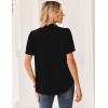 image:imageZeagoo Women Button Down Shirts Puff Short Sleeve Blouses Chiffon Tops Business Casual Outfits Summer ClothesBlackb