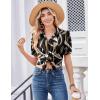 image:imageZeagoo Women Button Down Shirts Puff Short Sleeve Blouses Chiffon Tops Business Casual Outfits Summer ClothesBlackcx312