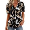 image:imageZeagoo Women Button Down Shirts Puff Short Sleeve Blouses Chiffon Tops Business Casual Outfits Summer ClothesBlackcx312
