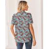 image:imageZeagoo Women Button Down Shirts Puff Short Sleeve Blouses Chiffon Tops Business Casual Outfits Summer ClothesBlue Bohomz899