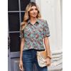 image:imageZeagoo Women Button Down Shirts Puff Short Sleeve Blouses Chiffon Tops Business Casual Outfits Summer ClothesBlue Bohomz899