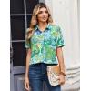 image:imageZeagoo Women Button Down Shirts Puff Short Sleeve Blouses Chiffon Tops Business Casual Outfits Summer ClothesBlue Bohoyg2