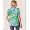 image:imageZeagoo Women Button Down Shirts Puff Short Sleeve Blouses Chiffon Tops Business Casual Outfits Summer ClothesBlue Bohoyg2