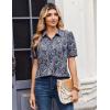 image:imageZeagoo Women Button Down Shirts Puff Short Sleeve Blouses Chiffon Tops Business Casual Outfits Summer ClothesBohemiamz473