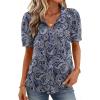 image:imageZeagoo Women Button Down Shirts Puff Short Sleeve Blouses Chiffon Tops Business Casual Outfits Summer ClothesBohemiamz473