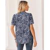 image:imageZeagoo Women Button Down Shirts Puff Short Sleeve Blouses Chiffon Tops Business Casual Outfits Summer ClothesBohemiamz473