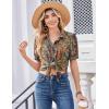 image:imageZeagoo Women Button Down Shirts Puff Short Sleeve Blouses Chiffon Tops Business Casual Outfits Summer ClothesBohomz721