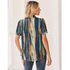 image:imageZeagoo Women Button Down Shirts Puff Short Sleeve Blouses Chiffon Tops Business Casual Outfits Summer ClothesMulticolorcx289