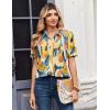 image:imageZeagoo Women Button Down Shirts Puff Short Sleeve Blouses Chiffon Tops Business Casual Outfits Summer ClothesMulticolorjh579