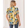 image:imageZeagoo Women Button Down Shirts Puff Short Sleeve Blouses Chiffon Tops Business Casual Outfits Summer ClothesMulticolorjh579