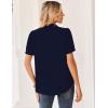 image:imageZeagoo Women Button Down Shirts Puff Short Sleeve Blouses Chiffon Tops Business Casual Outfits Summer ClothesNavy Bluenb