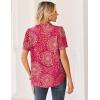image:imageZeagoo Women Button Down Shirts Puff Short Sleeve Blouses Chiffon Tops Business Casual Outfits Summer ClothesPinkcx320