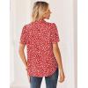 image:imageZeagoo Women Button Down Shirts Puff Short Sleeve Blouses Chiffon Tops Business Casual Outfits Summer ClothesRed Dotjh590