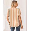 image:imageZeagoo Women Button Down Shirts Puff Short Sleeve Blouses Chiffon Tops Business Casual Outfits Summer ClothesStripestw720