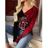 image:imageZeagoo Women Long Sleeve Tops Dressy Casual V Neck Tshirts Basics Tee 2025 Fall Trendy Clothes S2XLBf309