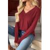 image:imageZeagoo Women Long Sleeve Tops Dressy Casual V Neck Tshirts Basics Tee 2025 Fall Trendy Clothes S2XLDer