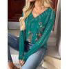 image:imageZeagoo Women Long Sleeve Tops Dressy Casual V Neck Tshirts Basics Tee 2025 Fall Trendy Clothes S2XLMz871