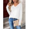 image:imageZeagoo Women Long Sleeve Tops Dressy Casual V Neck Tshirts Basics Tee 2025 Fall Trendy Clothes S2XLWhite