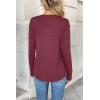 image:imageZeagoo Women Long Sleeve Tops Dressy Casual V Neck Tshirts Basics Tee 2025 Fall Trendy Clothes S2XLWine Red