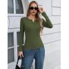 image:imageZeagoo Womens 2025 Summer Fall Long Sleeve Henley T Shirts Button Ribbed Knit Slim Fit Casual Basic Tops BlouseArmy Green