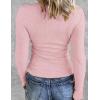 image:imageZeagoo Womens 2025 Summer Fall Long Sleeve Henley T Shirts Button Ribbed Knit Slim Fit Casual Basic Tops BlouseBblackwhitepink