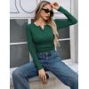 image:imageZeagoo Womens 2025 Summer Fall Long Sleeve Henley T Shirts Button Ribbed Knit Slim Fit Casual Basic Tops BlouseGreen