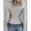 image:imageZeagoo Womens 2025 Summer Fall Long Sleeve Henley T Shirts Button Ribbed Knit Slim Fit Casual Basic Tops BlouseGrey