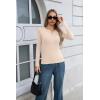 image:imageZeagoo Womens 2025 Summer Fall Long Sleeve Henley T Shirts Button Ribbed Knit Slim Fit Casual Basic Tops BlouseLight Khaki