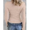 image:imageZeagoo Womens 2025 Summer Fall Long Sleeve Henley T Shirts Button Ribbed Knit Slim Fit Casual Basic Tops BlouseLight Khaki