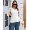 image:imageZeagoo Womens 2025 Summer Fall Long Sleeve Henley T Shirts Button Ribbed Knit Slim Fit Casual Basic Tops BlouseWhite