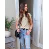 image:imageZeagoo Womens Cap Sleeve Sweater Vest Crew Neck Sleeveless Casual Knit Tops 2024 Summer Clothes SXXLCream