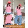 image:imageZeagoo Womens Cap Sleeve Sweater Vest Crew Neck Sleeveless Casual Knit Tops 2024 Summer Clothes SXXLPink