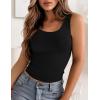 image:imageZeagoo Womens Double Lined Square Neck Tank Top Sleeveless Basic Crop Tops Trendy Going Out TopsBlack