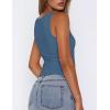 image:imageZeagoo Womens Double Lined Square Neck Tank Top Sleeveless Basic Crop Tops Trendy Going Out TopsBlue