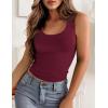 image:imageZeagoo Womens Double Lined Square Neck Tank Top Sleeveless Basic Crop Tops Trendy Going Out TopsBurgundy