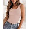 image:imageZeagoo Womens Double Lined Square Neck Tank Top Sleeveless Basic Crop Tops Trendy Going Out TopsChampagne