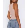 image:imageZeagoo Womens Double Lined Square Neck Tank Top Sleeveless Basic Crop Tops Trendy Going Out TopsChampagne