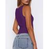 image:imageZeagoo Womens Double Lined Square Neck Tank Top Sleeveless Basic Crop Tops Trendy Going Out TopsDeep Purple