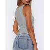 image:imageZeagoo Womens Double Lined Square Neck Tank Top Sleeveless Basic Crop Tops Trendy Going Out TopsLight Grey