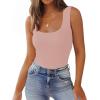 image:imageZeagoo Womens Double Lined Square Neck Tank Top Sleeveless Basic Crop Tops Trendy Going Out TopsMauve Pink